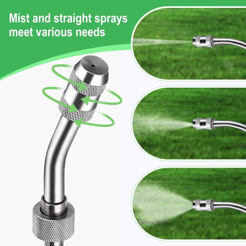 VanPet 29 Inches Sprayer Wand,1/4" & 3/8" Brass Barbs Sprayer Wand Replacement, Stainless Steel Replacement Sprayer Wand with Shut off Valve & 2 Hose Clamps (1/4" & 3/8" Barb Sprayer Wand) - Image 3